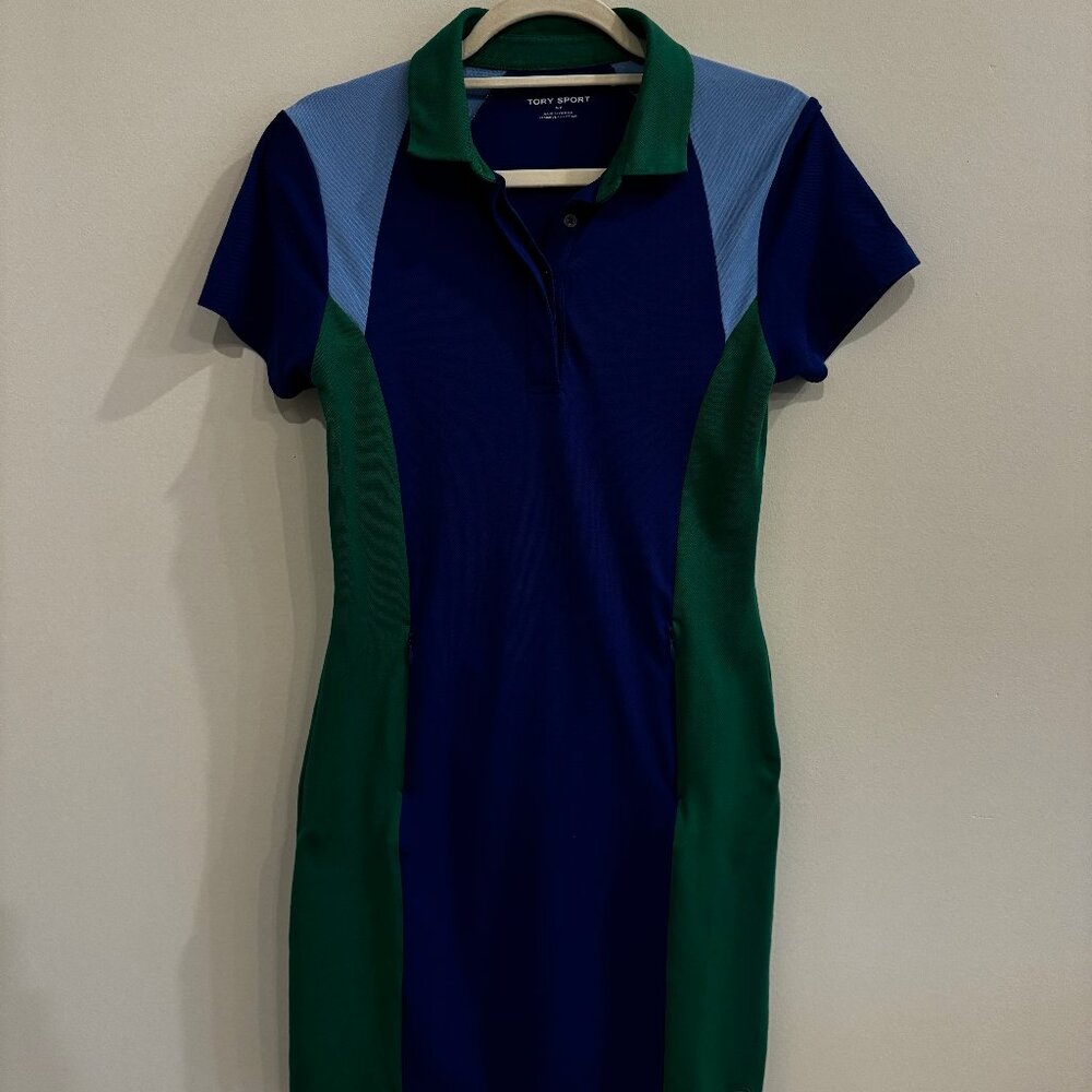 Tory Burch Sport Color Block Pique Polo Dress - small